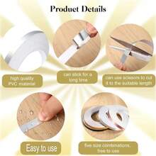 1pc Gold Self-Adhesive Tile Sticker Tape, 164ft Length, Waterproof Wall & Floor Crevice Sealing Strip, Tile Grout Decorative Sticker, Home Decor, Various Widths (0.19/0.39/0.59/0.78 Inches) - Multicolor - View 5