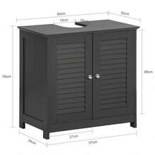 SoBuy Bathroom Base Cabinet FRG237-WN - 灰色 - 查看 4