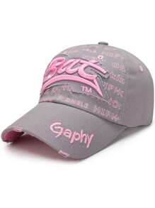 1 szt. Czapka baseballowa Hip Hop dla par na świeżym powietrzu, czapka z daszkiem z filtrem przeciwsłonecznym i nietoperzem, haft GAPHY, GRAPHY, modny, swobodny, kontrastowy wzór kolorystyczny