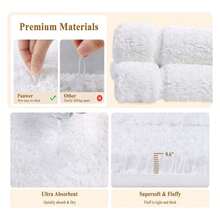 Bathroom Rugsof 2, Bath Mats Non Slip Absorbent, Washable Shower Rug Runner - White, 20x30 + 20x30 Inches - As Picture 427 - View 7