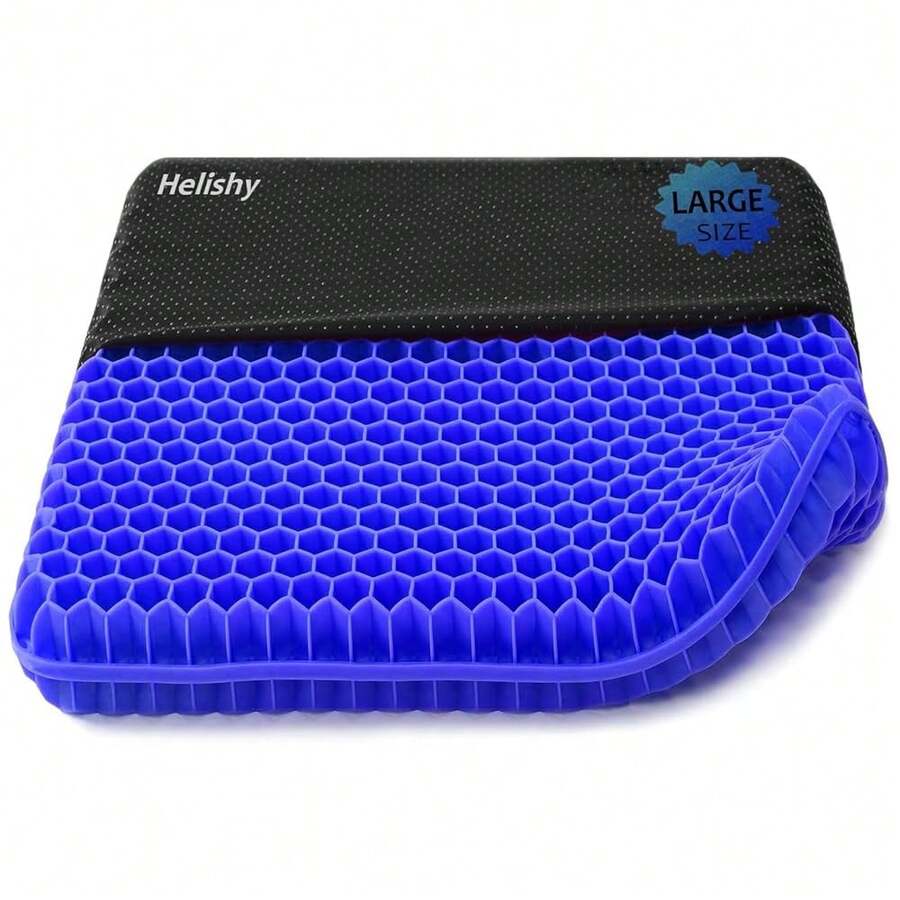Gel Seat Cushion, Double Thick Egg Gel Cushion For Pressure Pain Relief, Breathable Wheelchair Cushion Chair Pads For Car Seat Office Chair (16x14x1.65inch)-973700 - 1-藍色特大號171717英寸 - 查看 1