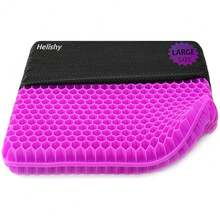 Gel Seat Cushion, Double Thick Egg Gel Cushion For Pressure Pain Relief, Breathable Wheelchair Cushion Chair Pads For Car Seat Office Chair (16x14x1.65inch)-973700 - 3-紫色特大號17英寸 - 查看 2