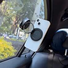 1pc Black Suction Cup Vacuum Adsorption Car Navigation Magnetic Phone Holder, Multi-Function Rotatable Car Magnetic Phone Mount - Multicolor - View 4