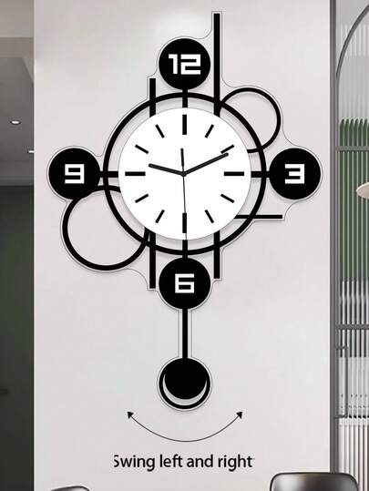 Pc, Moderne Large Scale Home Wand Clock, Acrylic Material, Swing Function, Silent No Ticking, Living Room, Bedroom, Kitchen Office ation. Birthday s, Ho warming s. Room view 3