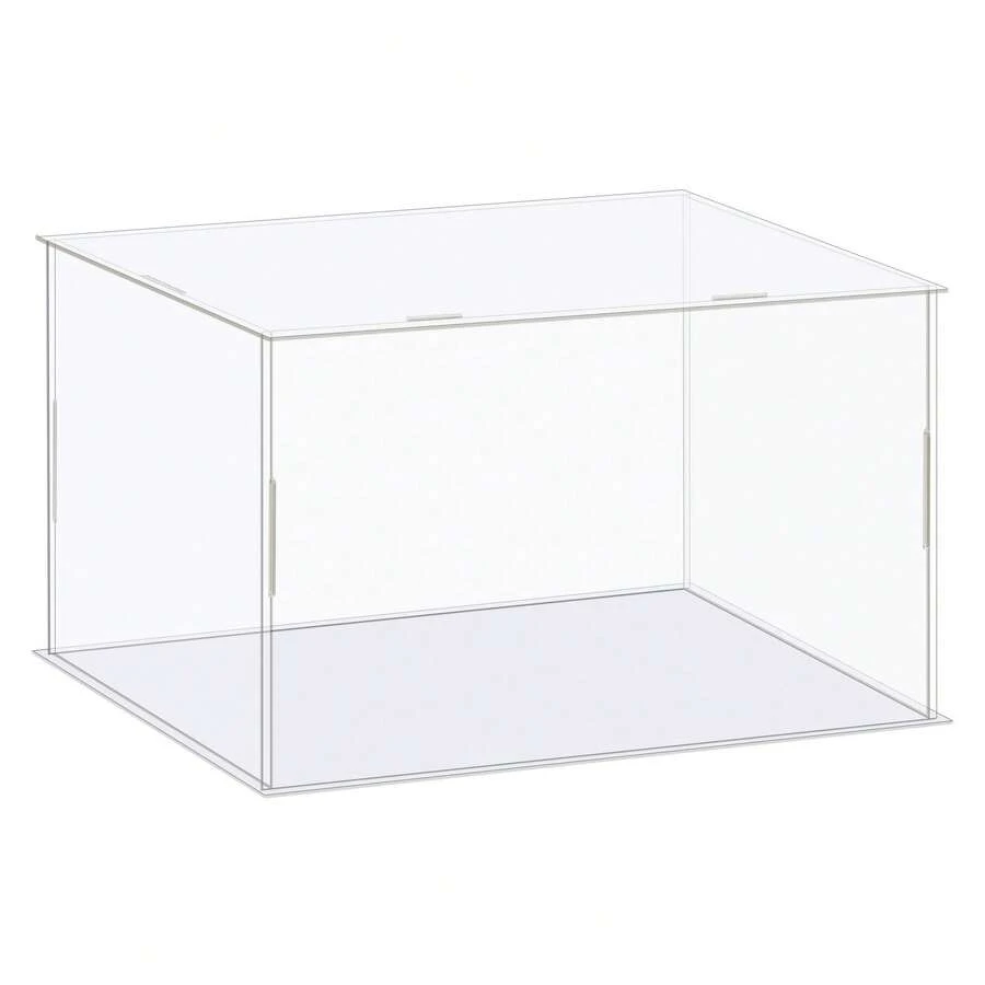 Clear Display Case, Acrylic Box Assemble Dustproof Box Showcase For Collectibles, Crafts - Clear 10x6.3x4.3 Inch - View 1