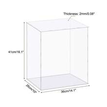 Vitrina transparente, caja de acrílico para ensamblar, caja a prueba de polvo para exponer coleccionables y manualidades - Transparente 14,1 x 10 x 16,1 pulgadas - Ver 2