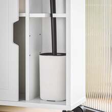 SoBuy BZR31-W, Bathroom Cabinet Storage Shelf On Wheels, Bathroom Toilet Paper Storage Cabinet Home Bathroom Decor Bathroom Organizer SummerBathroom Accessories - 白色 - 查看 10