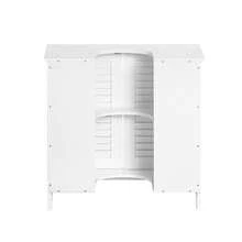 SoBuy FRG237--W, Under Sink Cabinet Bathroom Vanity Unit Bathroom Storage Cabinet With Double Shutter Doors, Suitable For Pedestal Sinks, White Home Bathroom Decor Bathroom Organizer Summer Bathroom Accessories - White - View 4