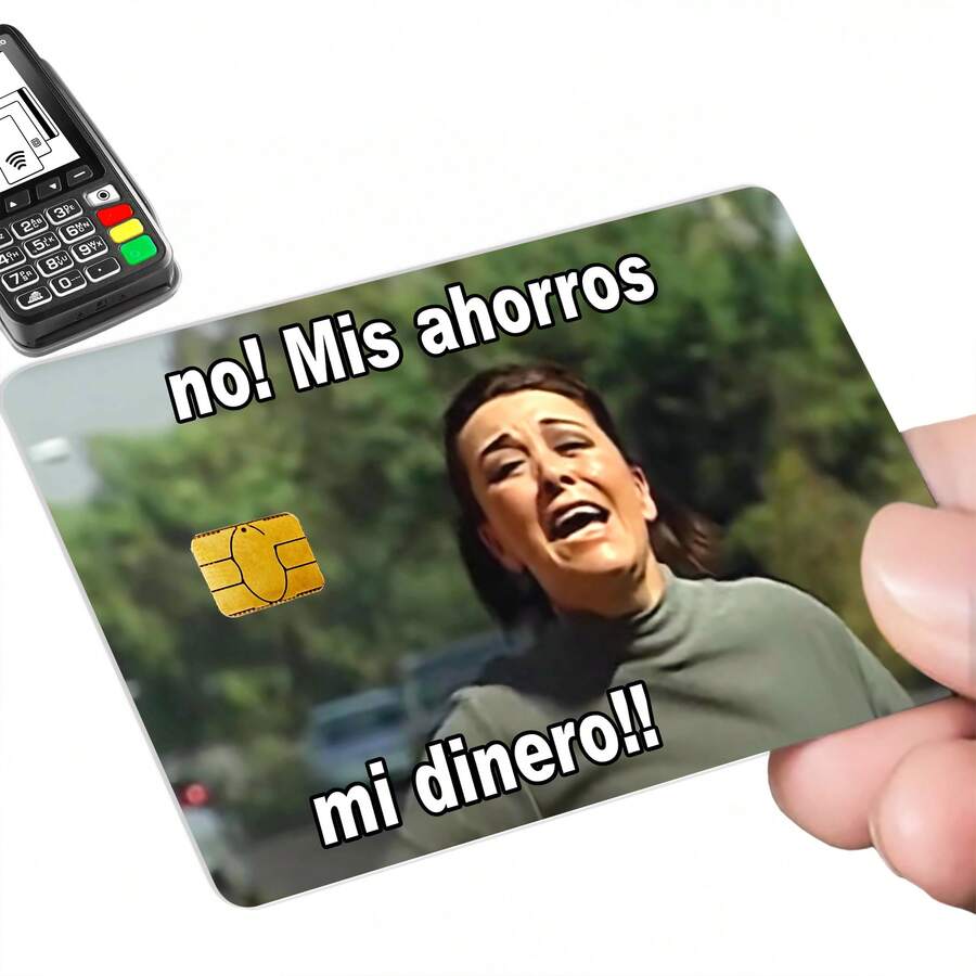 Sticker Para Tarjeta mis ahorros mi dinero Real Sylvia Pasque Skincard debito credito transporte - Negro - Ver 1