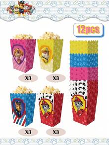 Paw Patrol Hộp quà tặng tiệc và tụ họp theo chủ đề Puppy Patrol dùng một lần gồm 12 hộp bỏng ngô, 24 hộp khoai tây chiên, 12 hộp táo, 12 hộp kẹo, hộp quà trang trí tiệc sinh nhật cho chó con, hộp đựng đồ ăn tiệc sinh nhật, hộp quà lưu niệm tiệc lễ hội và tụ họp, thích hợp cho các buổi họp mặt gia đình, tiệc sinh nhật, tiệc lễ hội, giáng sinh, halloween, lễ tạ ơn, ngày thiếu nhi, mùa tựu trường, mùa tựu trường và các buổi tụ họp và hoạt động khác - Nhiều màu - Xem 12