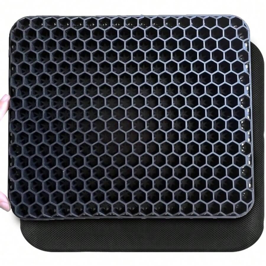 19.7" Gel Seat Cushion, Super Large & Thick Office Chair Cushion For Long Sitting - Back Hip Tailbone Pain Relief Cushion, Egg Seat Cushion Desk Chair Pads For Cars Wheelchair - Fits Up To 350 Lbs-222684 - 黑色SKidsized - 查看 1