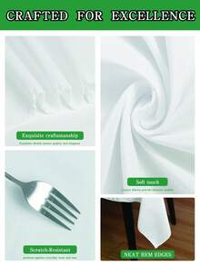 1 件优雅白色圆形桌布，可水洗涤纶，柔软耐用的餐桌布，适合婚礼、派对、宴会和餐饮装饰，四季皆宜 - 白色 - 查看 9