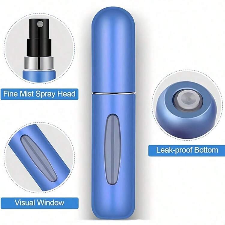 One Black 5ml Perfume Bottle, Small And Portable, Press On Perfume Spray, Suitable For School Use, Makeup Make-Up, Travel,Travel,Perfume Bottle,Perfume Refillable Bottle,Mini Perfume - 黑色 - 查看 6