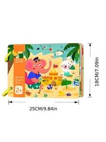 187 Stücke wiederverwendbares Stickerbuch mit 70 Seiten zum Abreißen und Aufkleben, Puzzle-Sticker für frühe Bildung, Quiet Book, geeignet als Weihnachts- und Neujahrgeschenk