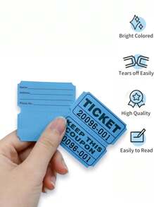 1000张抽奖券、情侣票、活动票、入场券、班级奖励、筹款活动和幸运抽奖，适用于大型活动、家庭聚会、节日派对 - 彩色 - 查看 5