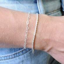 Kit Of 2 Elegant Women's Bracelets With Openwork Heart Shape, Plated In 925 Silver Or 18K Gold - 銀色 - 查看 3