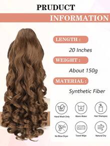 18 Zoll wellige Pferdeschwanz-Haarverlängerung mit Klammer, synthetische Fasern, natürlich weich und flauschig, Pferdeschwanz-Haarteil für täglichen Gebrauch von Frauen