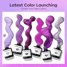 Cat Eye Gel Nail Polish Set, 6 Colors 9D Glassy Cat Eye Glitter Gel Polish Black Red Purple Blue Silver Brown Nail Polish All Seasons With Magnet Soak Off Led DIY Salon Gift-842643 - A-2薰衣草天空 - 查看 5