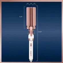 Conair Double Ceramic 3 Barrel Curling Iron, Hair Waver, Create Beachy Waves, Long-Lasting Natural Tight Waves For All Hair Lengths, White \/ Rose Gold - 杏色 - 查看 5