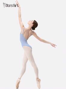 DonsGirl 1pc Women's Ballet Leotard, Adjustable Shoulder Straps, Fitted Waist Design, Suitable For Dance And Gymnastics Performance Training