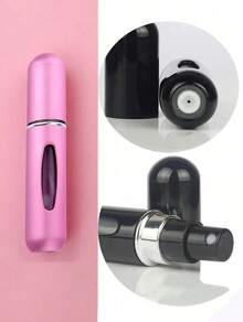 1 Piece 5ml Aluminum Perfume Mini Bottle, Perfume Bottle Bottom Press Type, Reusable Perfume Spray Bottle, Similar To Lipstick Shape, With A Visible Window, Portable For Travel And Air Trave