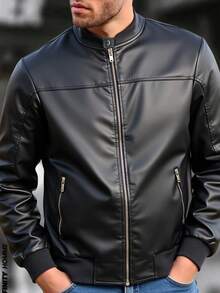 Nes Sport Chamarra Caballero Minipiel Afelpada por Dentro Talla Amplia - Negro - Ver 1