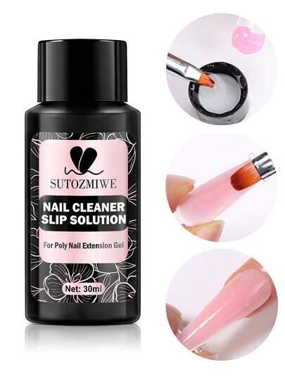 Dung dịch làm sạch móng dạng lỏng 30ml cho móng nối dài, sơn móng tay dạng gel Poly Quick UV Builder Acrylic Gel Polish, chất tẩy rửa, làm sạch gel nối dài móng nghệ thuật Plus