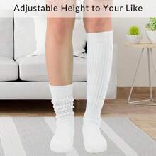 Witwot Slouch Socks Women Knit Knee High Boot Long Tube Scrunch Sock For Woman