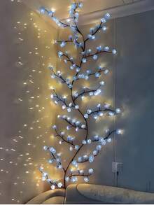 1 X 72LED/96LED/144LED 发光樱花花环、柔性柳藤小枝仙女灯、仙女灯、樱花树、发光墙面装饰、樱花灯、发光藤蔓、卧室藤蔓、樱花装饰、樱花灯、8 种照明模式、柔性柳藤小枝仙女灯、卧室家居花卉墙面装饰 - 彩色 - 查看 11