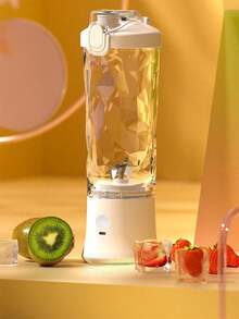 1 pieza Licuadora Portátil Recargable 20oz - Batidos Jugos y Bebidas | Batería Litio Duradera | Base Antideslizante | Vaso ABS Resistente | Ideal Viajes Hogar y Gimnasio | Fácil Limpieza | Incluye Botella para Viaje - Multicolor - Ver 5