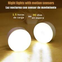 LED Smart Human Body Sensor Night Lights Emergency Automatic Lighting USB Charging Wireless Magentic Suction LED Cabinet Lights - 白光 - 查看 3