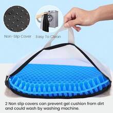 19.7" Gel Seat Cushion, Super Large & Thick Office Chair Cushion For Long Sitting - Back Hip Tailbone Pain Relief Cushion, Egg Seat Cushion Desk Chair Pads For Cars Wheelchair - Fits Up To 350 Lbs-222684 - BlueMedium - 查看 5