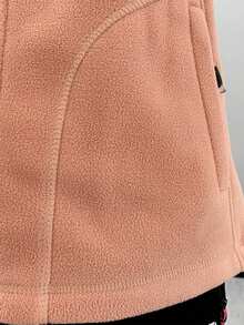 1件装 女士户外徒步登山330克加厚防风抓绒外套，冬季滑雪 - 珊瑚粉 - 查看 6