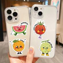 50pcs Picture Book Style Fruit Stickers, Creative Graffiti Stickers, Office Supplies, Mobile Phone Computer Stickers, Highly Attractively Waterproof Cool Stickers, Fun Classic Gift Decoration, Value Pack Cute Cartoon Stickers, Cool Anime Stickers, Decorative Stickers, Waterproof , Mobile Phone Case Decorative Stickers Are Reusable