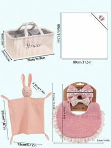 Bộ quà tặng cao cấp cá nhân hóa cho bé sơ sinh - 5 món đồ thiết yếu | Yếm mềm, khăn quấn ấm áp và chăn bông | Hộp kỷ niệm thêu tùy chỉnh - Hoàn hảo cho các dịp lễ và tiệc mừng bé sơ sinh, đa chức năng, trang trí, chữ cái tùy chỉnh, thời trang, hiện đại, đầy màu sắc, dễ thương, giản dị, cá nhân hóa, độc đáo, tùy chỉnh, quà tặng lý tưởng cho nam, quà tặng lý tưởng cho nữ, hộp đựng đồ du lịch. - Nhiều màu - Xem 11