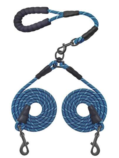 Detachable 2-In-1 Dog Leash With Reflective Safety Strap, Padded Handle - Heavy Duty Nylon Dog Leash For Medium & Large Dogs, Training, Walking, Outdoor Use (Small/Medium/Large)