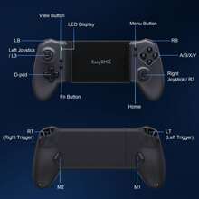 EasySMX M15 手机游戏控制器，兼容安卓/iOS系统，具备6级震动反馈、高级机械按键、霍尔效应摇杆和霍尔效应扳机，可编程，适用于[游戏名称]等游戏。 - 黑色 - 查看 12