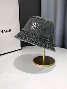 1 件女士秋冬渔夫帽，大头围，小脸，复古水洗，百搭，轻便，适合户外散步、购物、度假、日常穿着、返校、万圣节