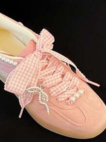 1 Pair Ins Wave Edge Checkered Shoelaces, Suitable For Sport Shoes/Racing Shoes, Bag Decoration, Hair Accessories - Multicolor - View 10