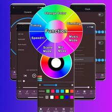 Tiras de luces LED de 4,8 a 30,5 m para decoración de dormitorios. Luces LED que cambian de color con control remoto de 44 teclas y aplicación. Sincronización de música, ajuste de tiempo y brillo ajustable. Luz nocturna para decoración del hogar, sala de estar, sala de juegos, cocina, retroiluminación de TV, decoración de Navidad y Halloween, regalos navideños. - Multicolor - Ver 6