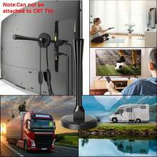 全新 4K 1080P 高清电视天线，高清 DVB-T2 信号增强器，磁性底座方便放置，接收效果强，适合家庭、汽车、户外使用（购买前请确认当地信号覆盖情况，数字电视需要机顶盒，为获得最佳效果，请避免放置在墙壁密集区域）。 - 黑色 - 查看 4