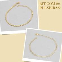 Kit Of 2 Elegant Women's Bracelets With Openwork Heart Shape, Plated In 925 Silver Or 18K Gold - Dorado - Ver 3