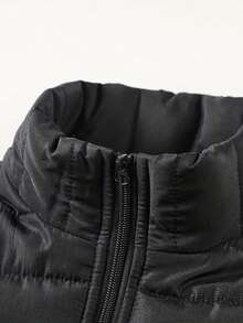 男士无袖羽绒背心，轻薄拉链立领休闲外套，秋冬季，抓绒材质