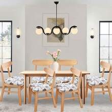 Stretch Non-Slip Soft Washable Dining Chair Covers Set Of 4, Yellow Cushion Slipcovers Kitchen And Dining Room Chairs - 08 - View 6