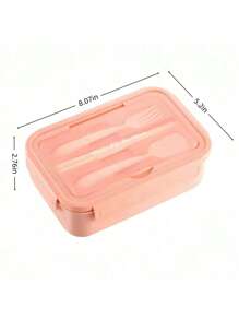 1 pezzo Lunch Box rosa con posate (aggiornamento rimovibile), Bento Box da 1400ml per bambini e adulti con 3 scomparti, Lunch Box adatto al microonde per lavoro, picnic, ufficio, conservazione degli alimenti, campeggio, ritorno a scuola, regalo di Natale