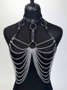 1 件装女士性感内衣装饰腰带可调节链条情侣配饰捆绑带另类异国风情搭配 - 彩色 - 查看 2