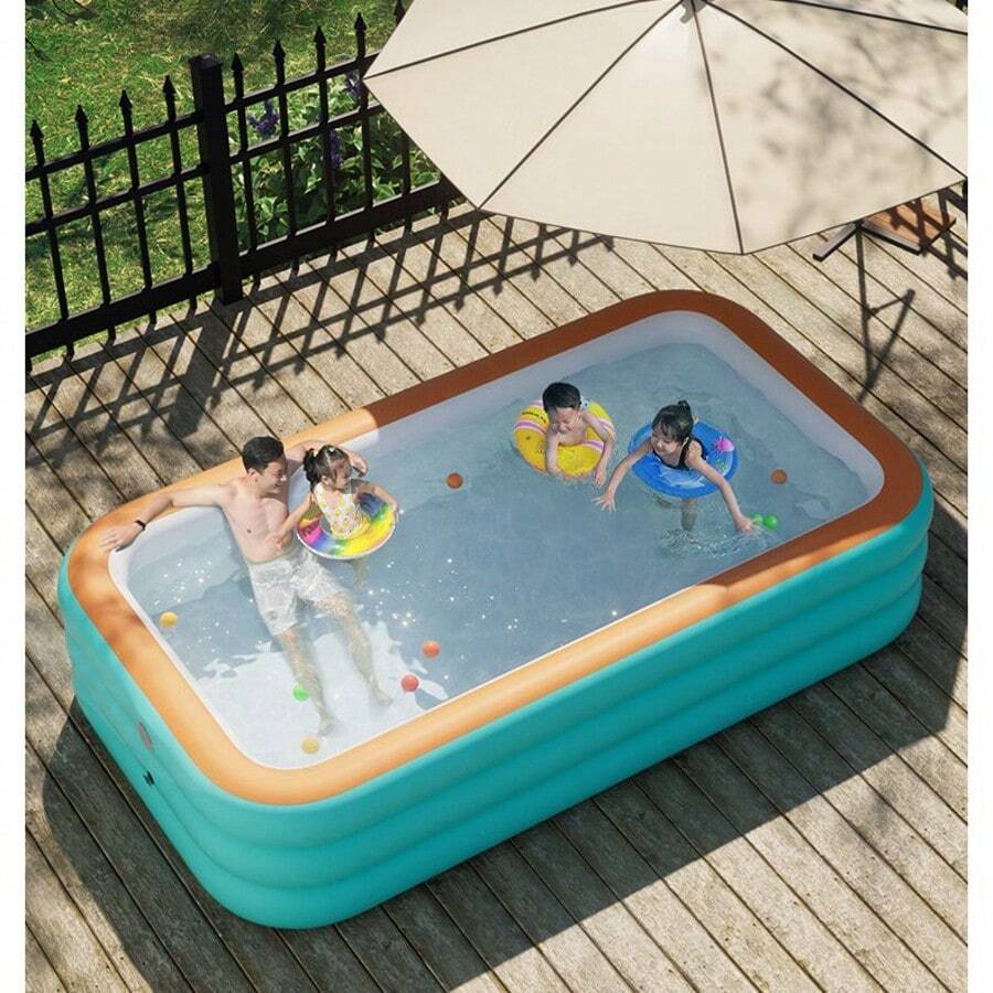 Piscina inflable plegable para adultos y niños - Piscina rectangular de ...