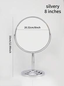 3/4/5/6/7/8英寸双面迷你化妆镜，2倍放大，成像清晰，方便携带，带支架，桌面化妆镜，美妆化妆镜，双面普通支架镜，价格实惠，情人节礼物，廉价商品，旅行必备，旅行好物，房间装饰，情人节礼物，廉价小物，房间，1美元商品，度假必备，女士礼物，卧室，情人节，99美分 - 銀色 - 查看 15
