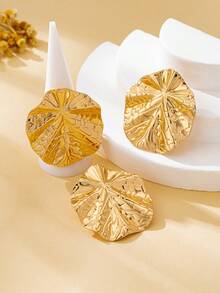 Women's Jewelry Set, Ring + Lotus Leaf Earrings - Lotus Leaf Ring + Earring Set - View 4
