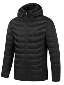 Unisex Warm Jacket, Casual Breathable Round Neck Constant Temperature Smart Electric Heated Outdoor Sports Coat, Warm